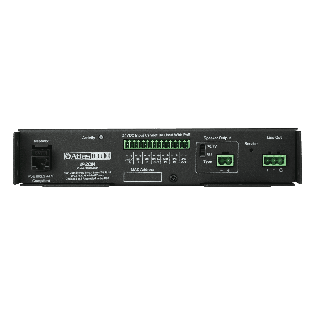 Atlas Sound IP-ZCM PoE+ IP Addressable IP-to-Analog Gateway with Integrated Amplifier - Creation Networks