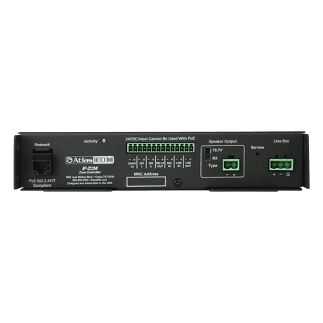 Atlas Sound IP-ZCM PoE+ IP Addressable IP-to-Analog Gateway with Integrated Amplifier - Creation Networks