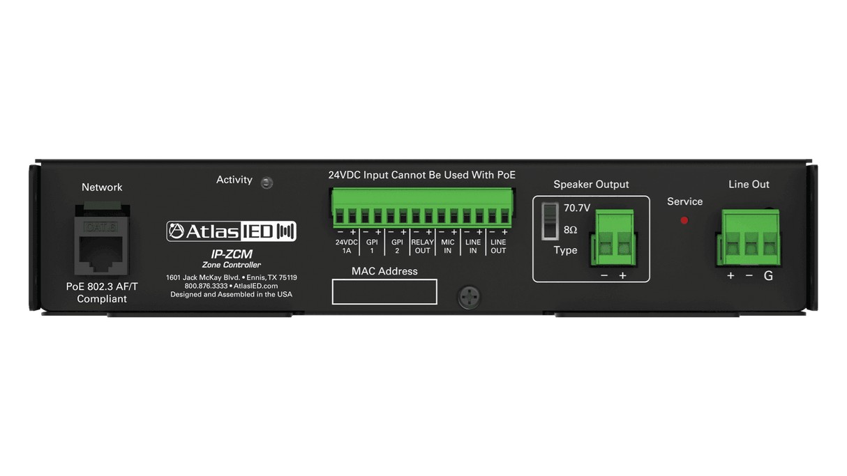 Atlas Sound IP-ZCM2RMK Dual PoE+ IP Addressable IP-to-Analog Gateways with Integrated Amplifier and Rack Mount Kit - Creation Networks