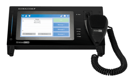 Atlas Sound IPCSDTOUCH-H GLOBALCOM®.IP Touch Screen Digital Communication Station with Dante® Message Channels and Handheld Mic - Creation Networks