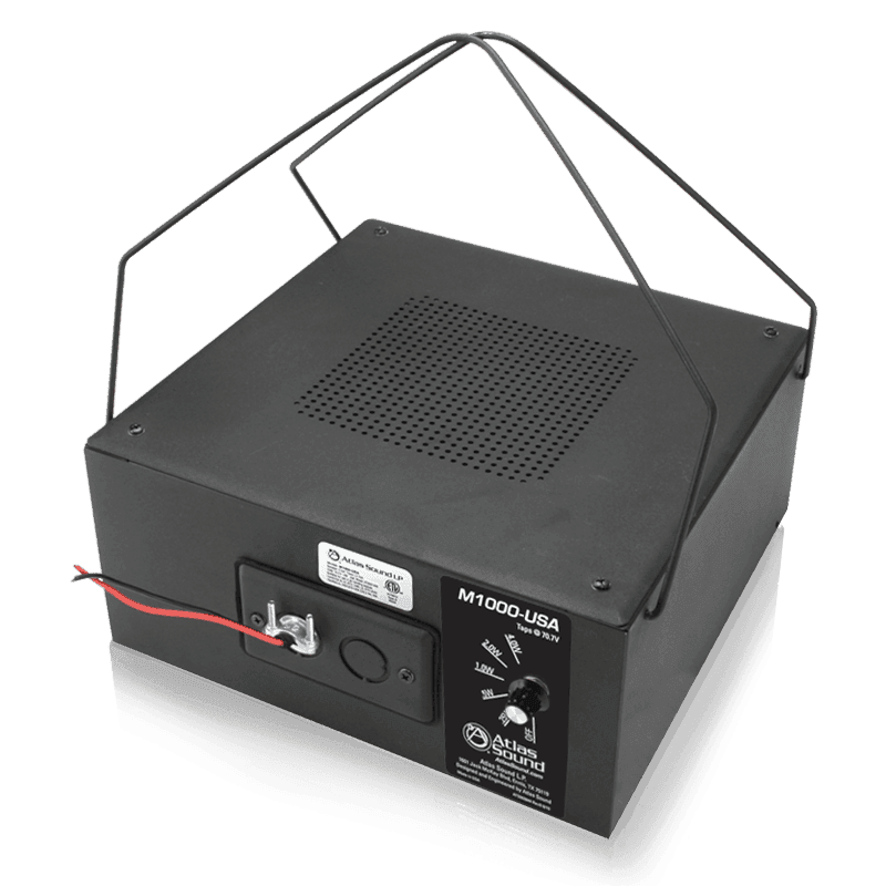 Atlas Sound M1000-USA 8" Dual Cone Sound Masking Speaker with 4-Watt 70V Transformer, Black Enclosure, and BAA Compliance - Creation Networks