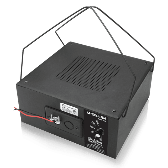 Atlas Sound M1000-USA 8" Dual Cone Sound Masking Speaker with 4-Watt 70V Transformer, Black Enclosure, and BAA Compliance - Creation Networks