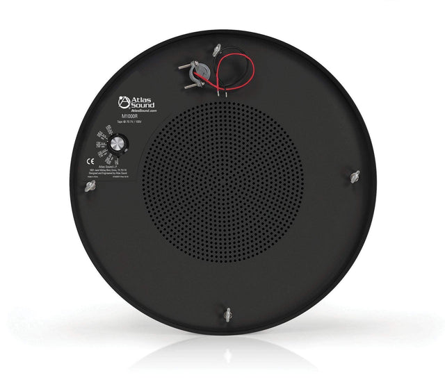 Atlas Sound M1000R 8" Dual Cone Sound Masking Speaker with 4-Watt 70V Transformer and Enclosure (Black, Round) - Creation Networks