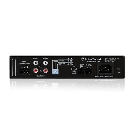 Atlas Sound MA60G 3-Input, 60-Watt Mixer Amplifier with Global Power Supply - Creation Networks