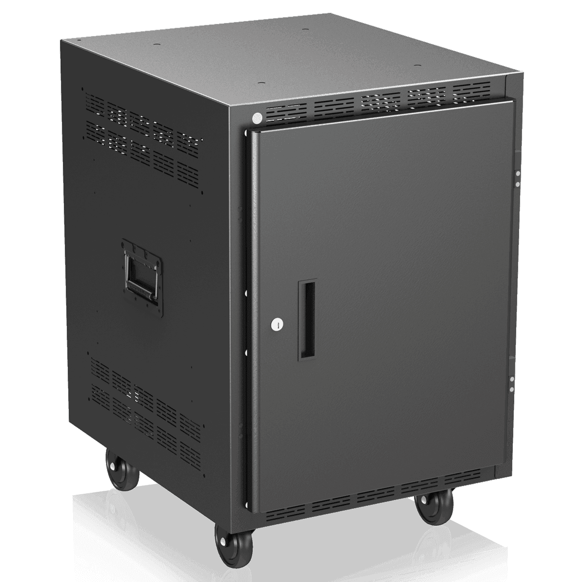 Atlas Sound RX14-25 25" Deep, 14RU Mobile Equipment Rack Includes: Casters, and Side Handles - Creation Networks