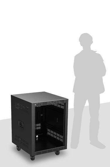 Atlas Sound RX14-25 25" Deep, 14RU Mobile Equipment Rack Includes: Casters, and Side Handles - Creation Networks