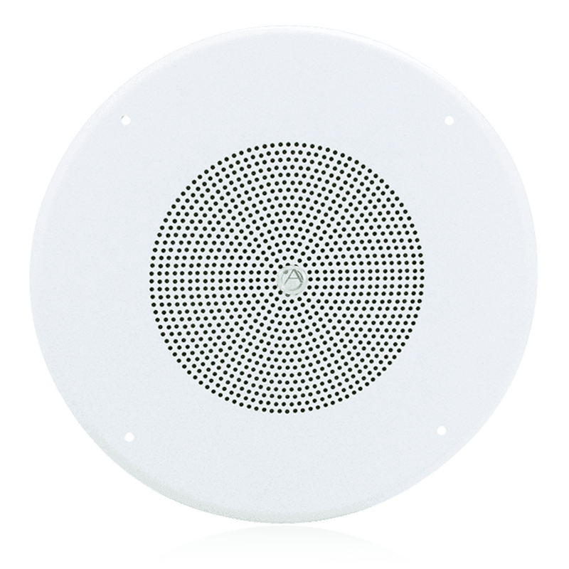 Atlas Sound SD72W 8" Dual Cone Loudspeaker with Transformer and Model 62-8 Baffle System (White) - Creation Networks