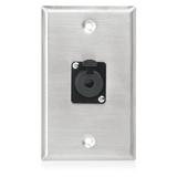 Atlas Sound SG-QTRSL-F1 Single Gang Stainless Steel Plate with (1) Female Locking TRS Connector - Creation Networks
