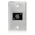 Atlas Sound SG-XLR-F1 Single Gang Stainless Steel Plate with (1) Female 3 Pin XLR - Creation Networks