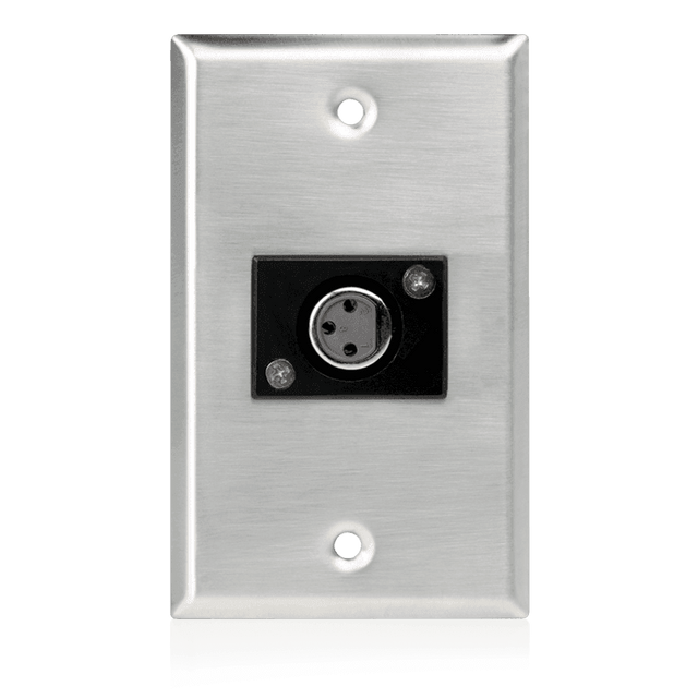 Atlas Sound SG-XLR-F1 Single Gang Stainless Steel Plate with (1) Female 3 Pin XLR - Creation Networks