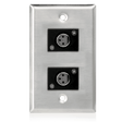 Atlas Sound SG-XLR-F2 Single Gang Stainless Steel Plate with (2) Female 3 Pin XLR - Creation Networks