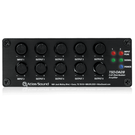 Atlas Sound TSD-DA28 2 x 8 Distribution Amplifier - Creation Networks