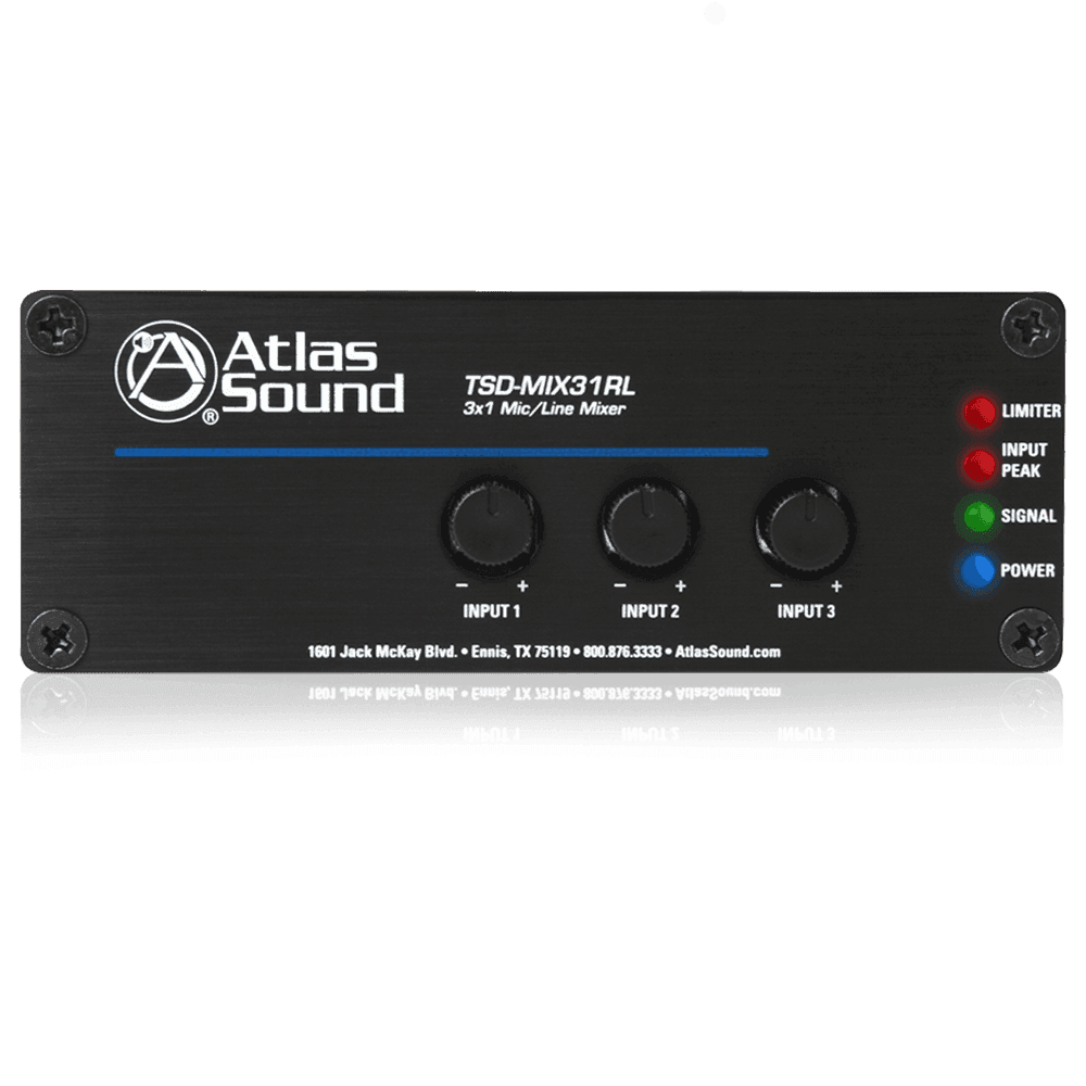 Atlas Sound TSD-MIX31RL 3 x 1 Mic/Line Mixer - Creation Networks