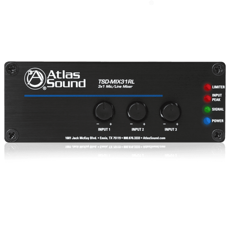 Atlas Sound TSD-MIX31RL 3 x 1 Mic/Line Mixer - Creation Networks