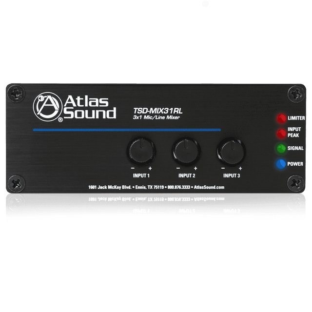 Atlas Sound TSD-MIX31RL 3 x 1 Mic/Line Mixer - Creation Networks