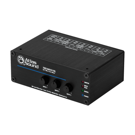 Atlas Sound TSD-MIX31RL 3 x 1 Mic/Line Mixer - Creation Networks