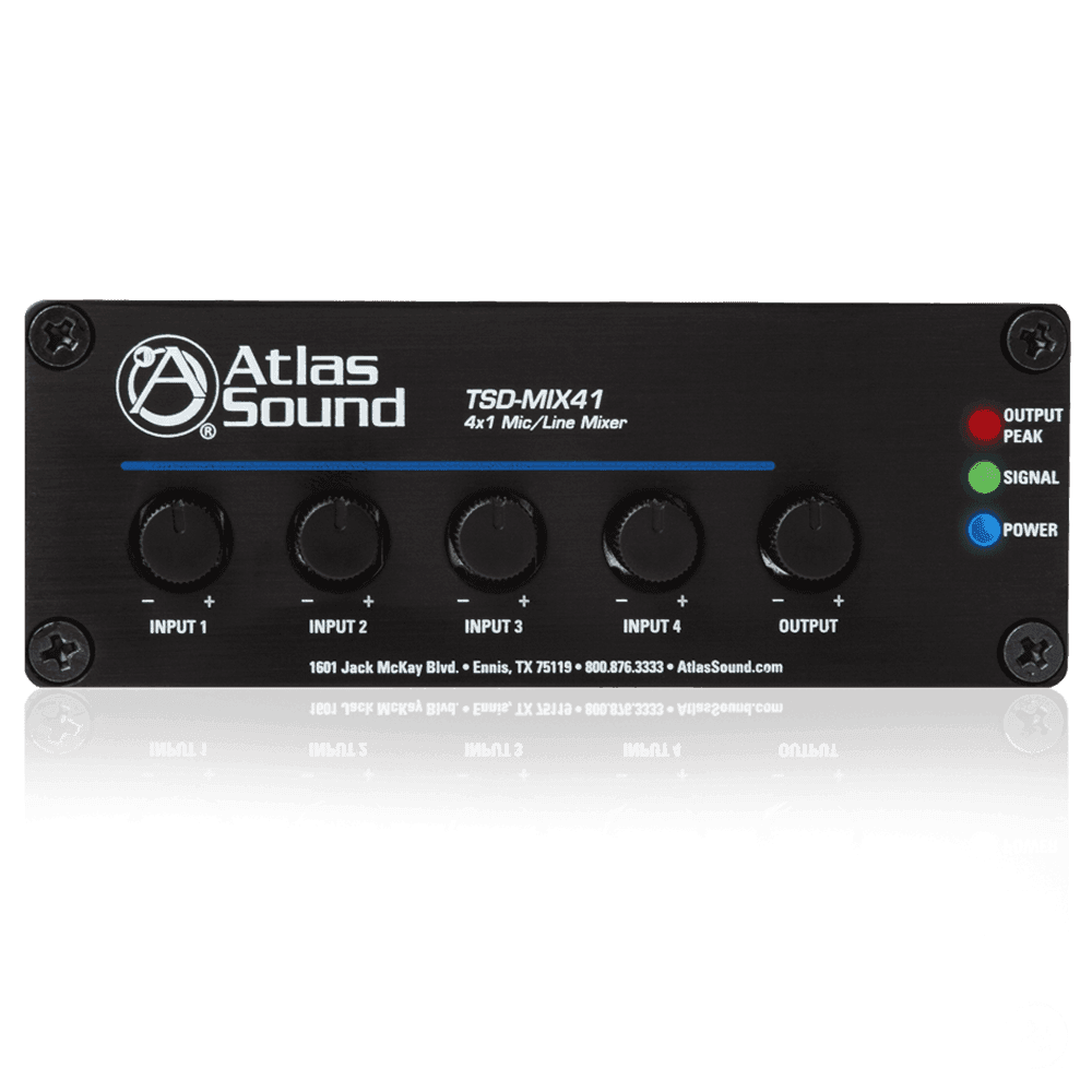 Atlas Sound TSD-MIX41 4 x 1 Mic/Line Mixer - Creation Networks
