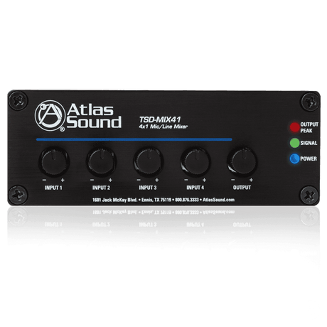 Atlas Sound TSD-MIX41 4 x 1 Mic/Line Mixer - Creation Networks