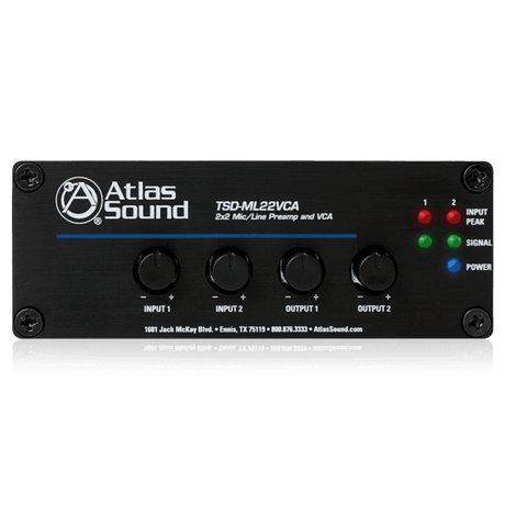 Atlas Sound TSD-ML22VCA 2 x 2 Mic/Line Preamp and VCA - Creation Networks