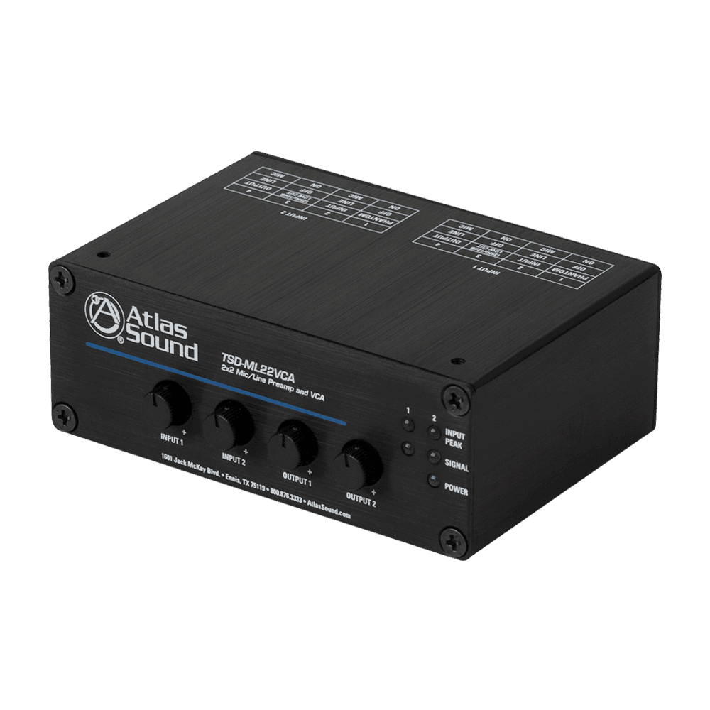 Atlas Sound TSD-ML22VCA 2 x 2 Mic/Line Preamp and VCA - Creation Networks