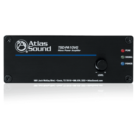 Atlas Sound TSD-PA10VG 10W Mono 4/25V/70.7V/100V Power Amplifier - Creation Networks