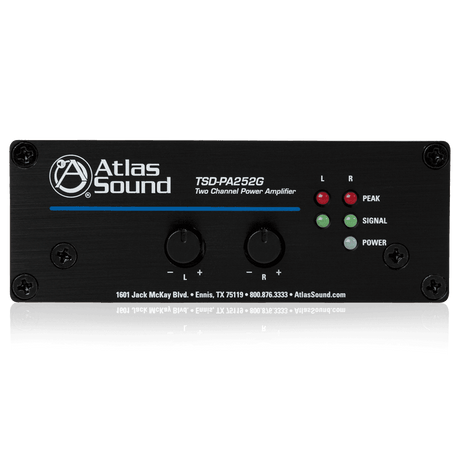 Atlas Sound TSD-PA252G 25W x 2 @ 4 OHMS Two Channel Power Amplifier - Creation Networks