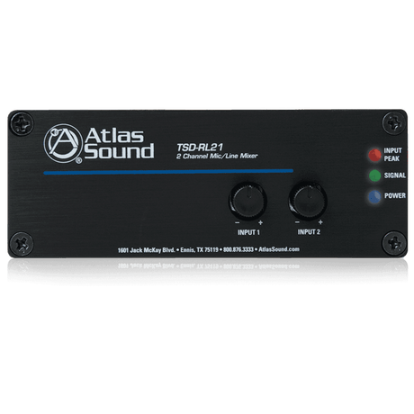Atlas Sound TSD-RL21 Two Channel Mixer - Creation Networks