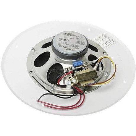 Atlas Sound UHT70C-U51-8 8" In-Ceiling Speaker for Fire Signaling with 5-Watt 70V Transformer and U51-8 Baffle - Creation Networks