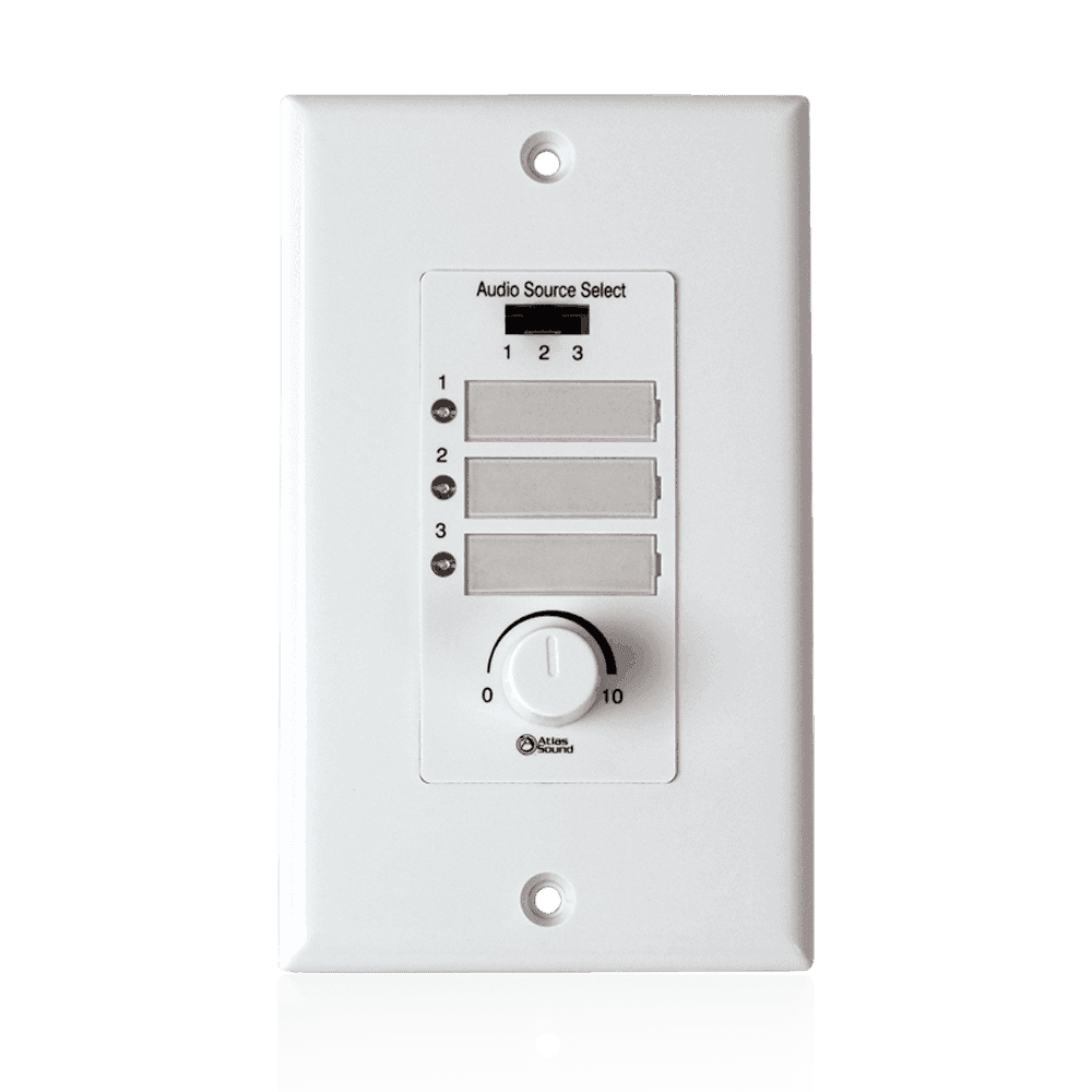 Atlas Sound WPD-RISRL Wall Plate Input Select Switch with Volume Control 10k Pot and Input Indicator Use With AAPHD Amplifiers - Creation Networks