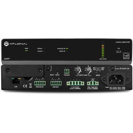 Atlona 2 Channel 4 Ohm/8 Ohm/70V/100V 60W per channel Amplifier - AT-GAIN-120 - Creation Networks