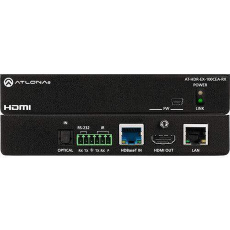 Atlona 4K HDR HDBaseT Receiver with Control, Ethernet, and Remote Power - AT-HDR-EX-100CEA-RX - Creation Networks