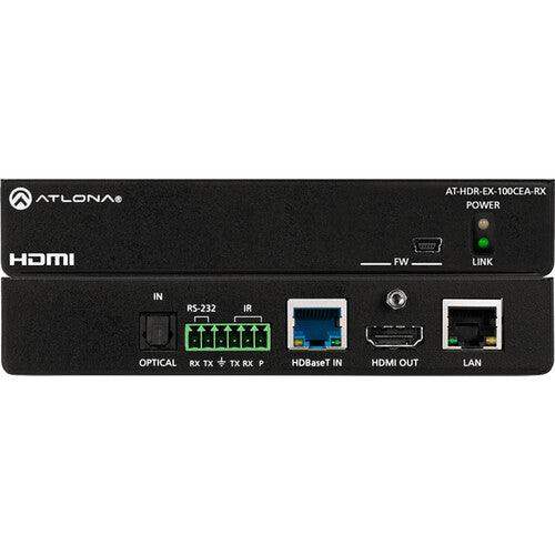 Atlona 4K HDR HDBaseT Receiver with Control, Ethernet, and Remote Power - AT-HDR-EX-100CEA-RX - Creation Networks