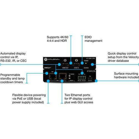 Atlona 4K/UHD HDMI Display Controller - AT-DISP-CTRL - Creation Networks