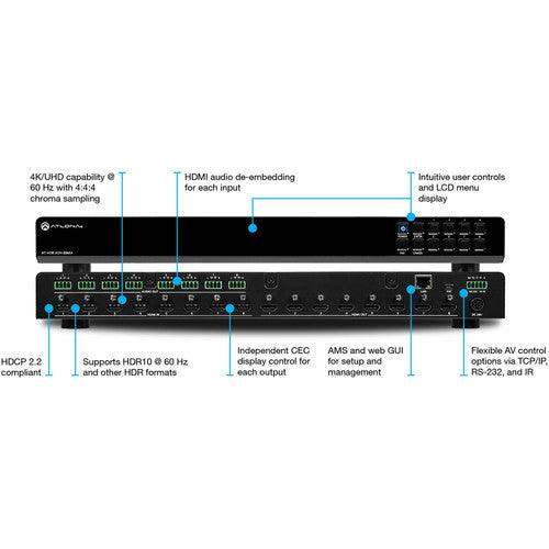 Atlona 8x8 4K/UHD HDMI Matrix Switcher - AT-HDR-H2H-88MA - Creation Networks