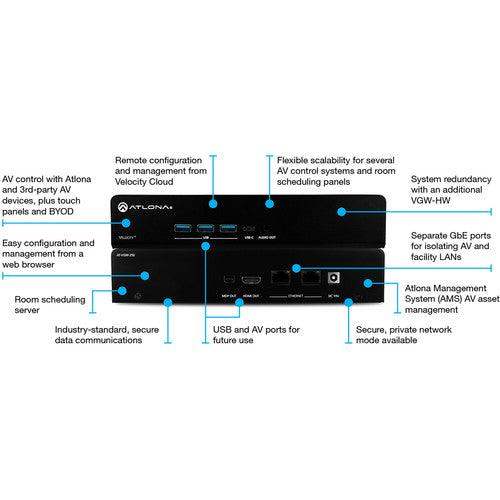 Atlona AT-VGW-HW-10 Velocity Atlona Velocity Hardware Gateway for AV Control, Management & Room Scheduling (10 Rooms) - Creation Networks