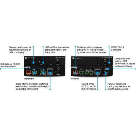 Atlona Avance UHD 4K HDMI Transmitter and Receiver Kit with Control and and Bidirectional Remote Power - AT-AVA-EX70C-BP-KIT - Creation Networks