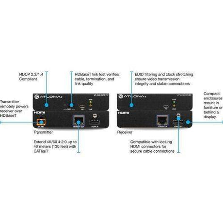 Atlona Avance UHD 4K HDMI Transmitter and Receiver Kit with Control and and Bidirectional Remote Power - AT-AVA-EX70C-KIT - Creation Networks