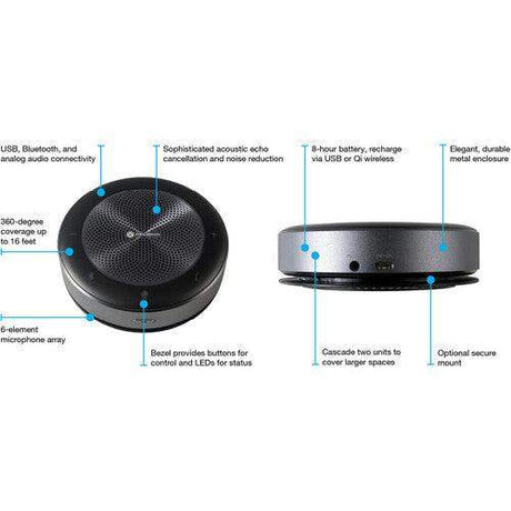 Atlona Captivate Speakerphone with USB, Bluetooth & Analog Connectivity - AT-CAP-SP100 - Creation Networks