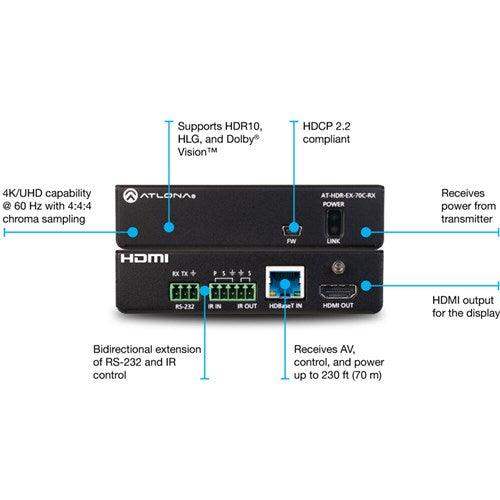 Atlona HDBaseT 4K HDMI Receiver - AT-HDR-EX-70C-RX - Creation Networks
