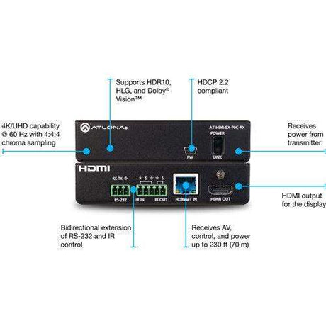 Atlona HDBaseT 4K HDMI Receiver - AT-HDR-EX-70C-RX - Creation Networks