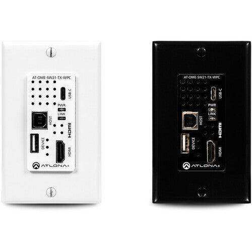 Atlona HDBaseT Wall Plate Transmitter for HDMI and USB Type-C with USB Hub - AT-OME-SW21-TX-WPC - Creation Networks