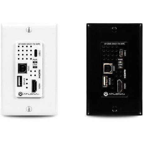 Atlona HDBaseT Wall Plate Transmitter for HDMI and USB Type-C with USB Hub - AT-OME-SW21-TX-WPC - Creation Networks