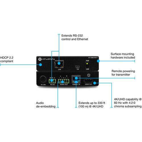Atlona Omega 4K HDMI over HDBaseT Receiver with Audio - AT-OME-RX11 - Creation Networks