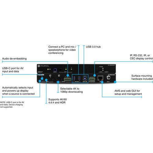 Atlona Omega 4K/UHD meeting hub with USB-C and HDMI inputs and HDMI output - AT-OME-MH21-CP - Creation Networks