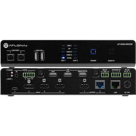 Atlona Omega 5x2 4K/UHD Multi-Format Matrix Switcher - AT-OME-MS52W - Creation Networks