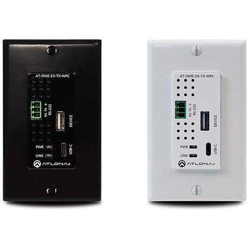 Atlona Omega Single Gang Wall Plate with USB-C Input and USB Data Support - AT-OME-EX-TX-WPC - Creation Networks