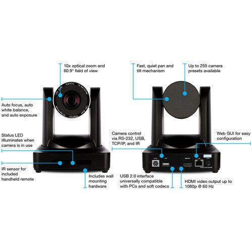 Atlona Professional HDMI and USB2.0 PTZ Camera (Black) - AT-HDVS-CAM-HDMI-BK - Creation Networks