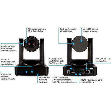 Atlona Professional HDMI and USB2.0 PTZ Camera (Black) - AT-HDVS-CAM-HDMI-BK - Creation Networks