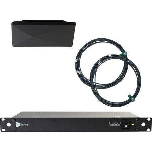 Audio-Technica D-ARCBDISTRO4 RF Venue Diversity Architectural Antenna & DISTRO4 4-Channel UHF Distribution System Pack (Black, 470 to 616 MHz) - Creation Networks