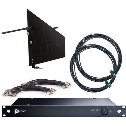 Audio-Technica DFINBD9 RF Venue DISTRO9 HDR 9-Channel Antenna Distributor Bundle (Black Wall-Mount Diversity Fin) - Creation Networks